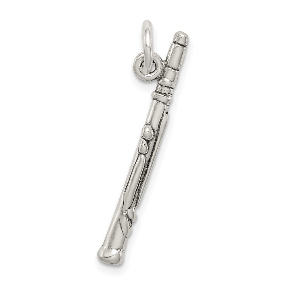 Sterling Silver Antiqued Clarinet Charm QC7769
