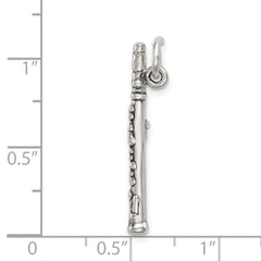 Sterling Silver Antiqued Clarinet Charm QC7769