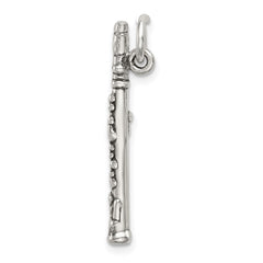 Sterling Silver Antiqued Clarinet Charm QC7769