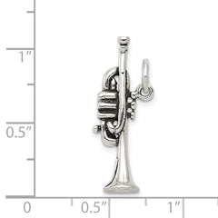 Sterling Silver Antiqued Trumpet Charm QC7770