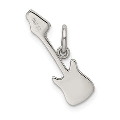 Sterling Silver Rhodium-plated Electric Guitar Charm QC7774