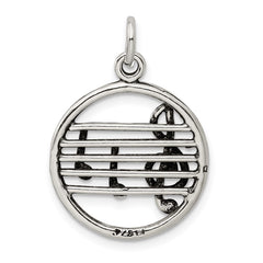 Sterling Silver Antiqued Music Staff Charm QC7780