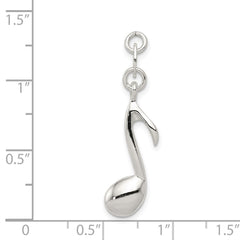 Sterling Silver Polished Music Note Charm QC7781