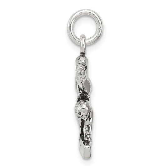 Sterling Silver Antiqued Gymnasts Charm QC7784