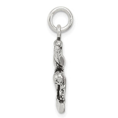 Sterling Silver Antiqued Gymnasts Charm QC7784