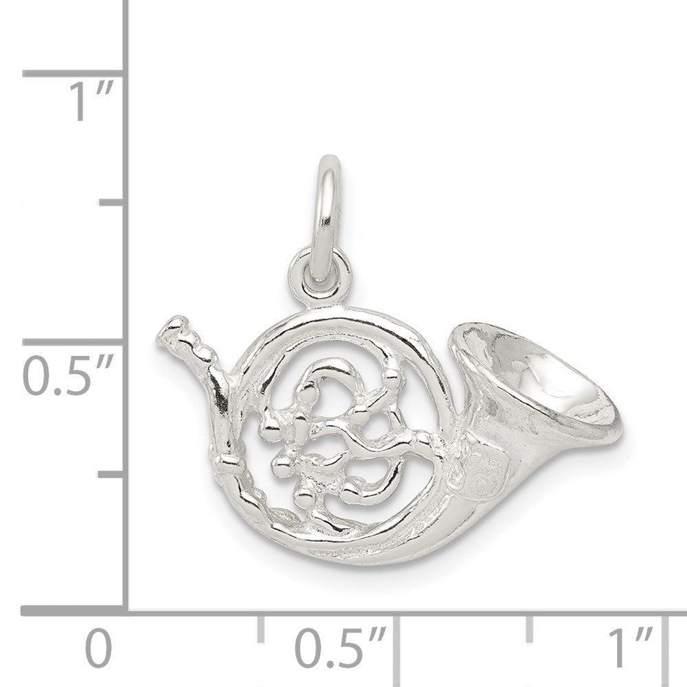 Sterling Silver French Horn Charm QC779
