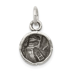 Sterling Silver Antiqued Volleyball Charm QC7793