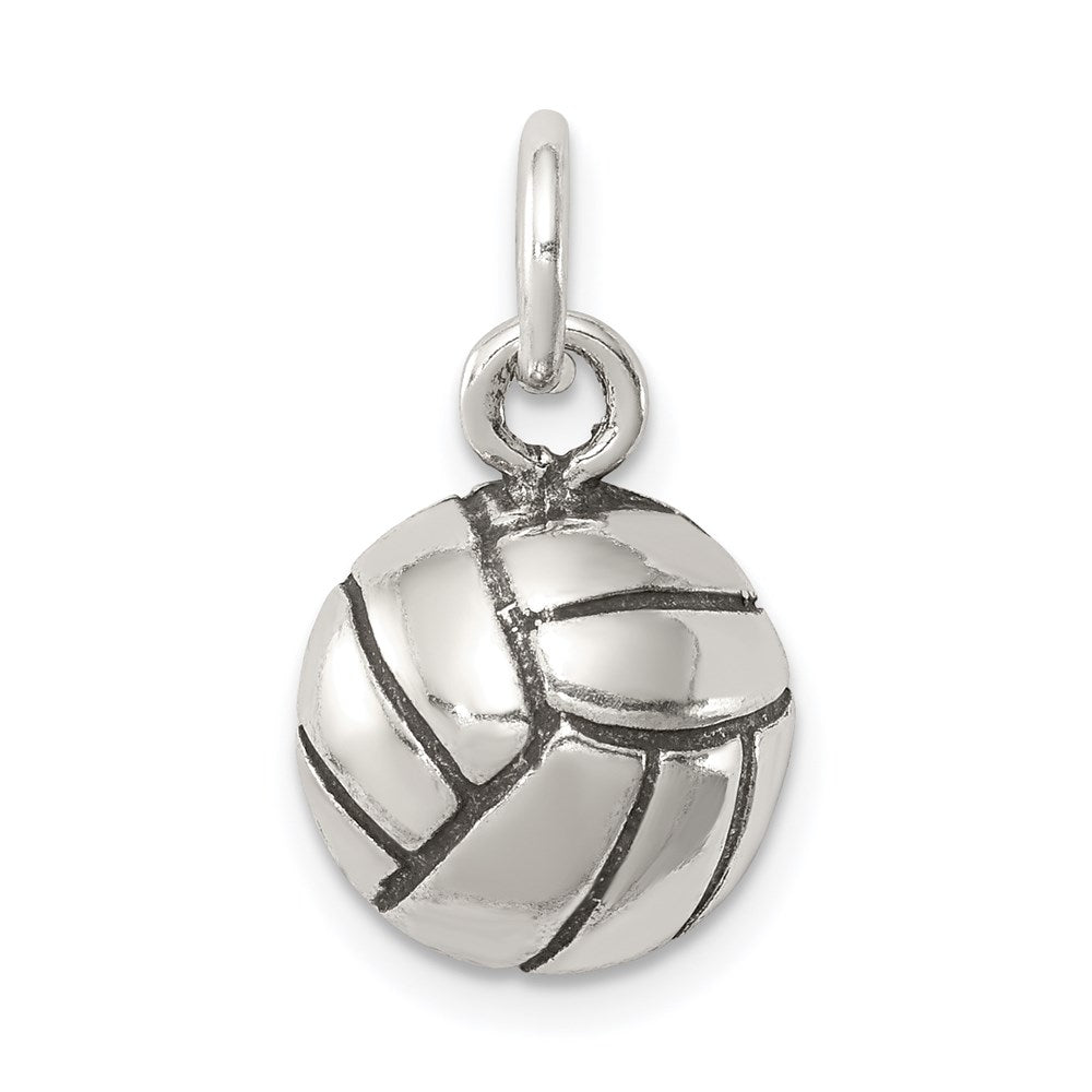 Sterling Silver Antiqued Volleyball Charm QC7793