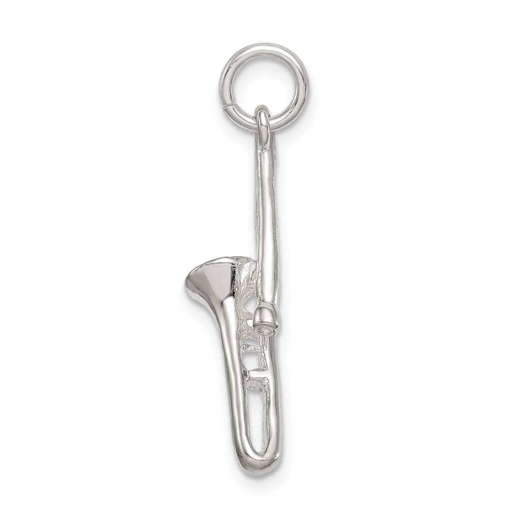 Sterling Silver Trombone Charm QC780