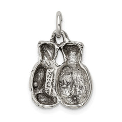 Sterling Silver Antiqued Boxing Gloves Charm QC7811