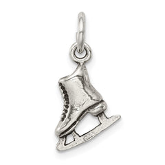 Sterling Silver Antiqued Ice Skate Charm QC7814