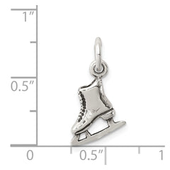 Sterling Silver Antiqued Ice Skate Charm QC7814