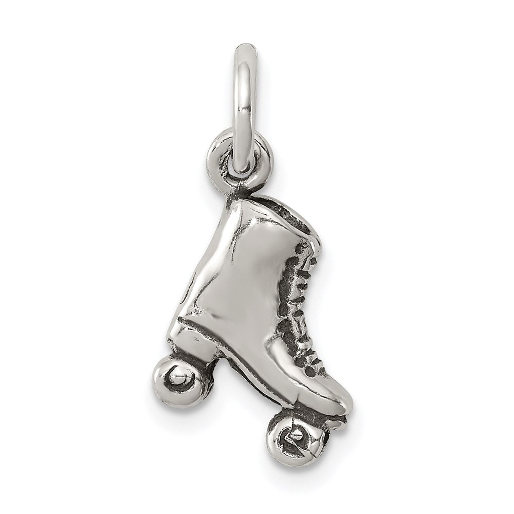 Sterling Silver Antiqued Roller-skate Charm QC7816