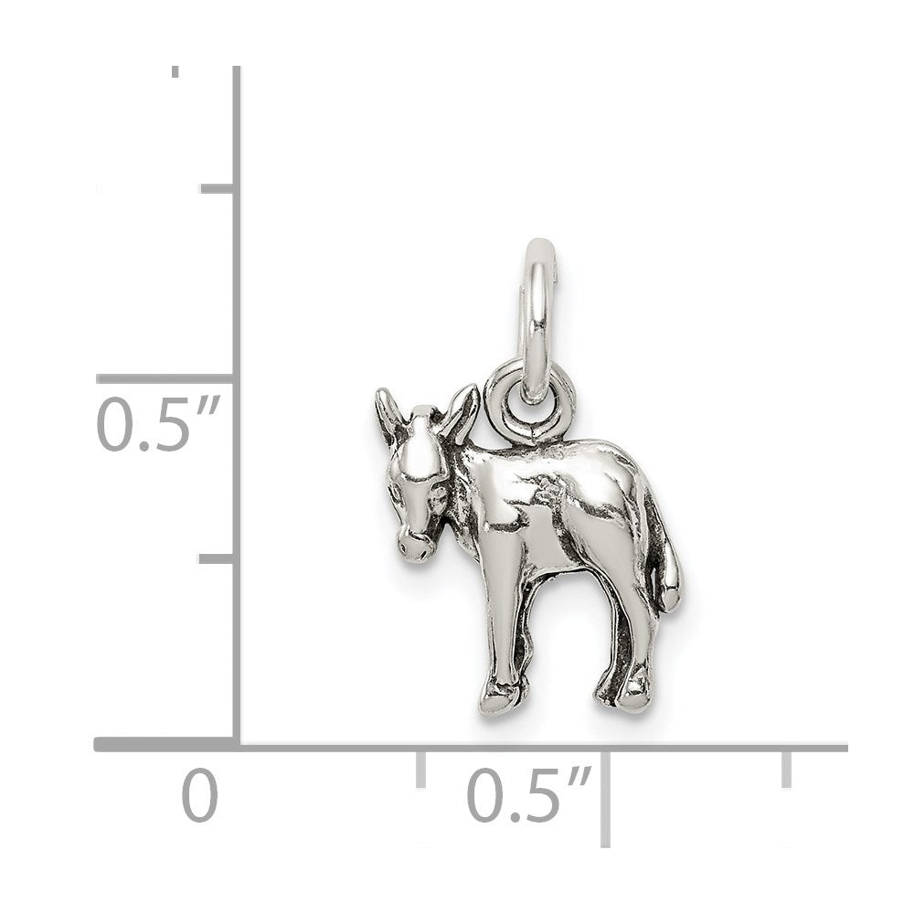 Sterling Silver Antiqued Donkey Charm QC7842