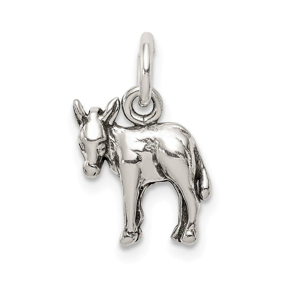 Sterling Silver Antiqued Donkey Charm QC7842