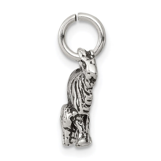 Sterling Silver Antiqued Goat Charm QC7849