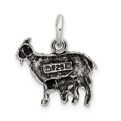 Sterling Silver Antiqued Goat Charm QC7849