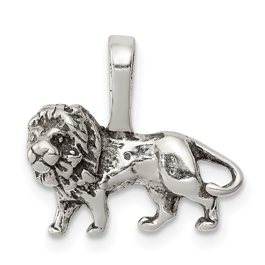 Sterling Silver Antiqued Lion Charm QC7865
