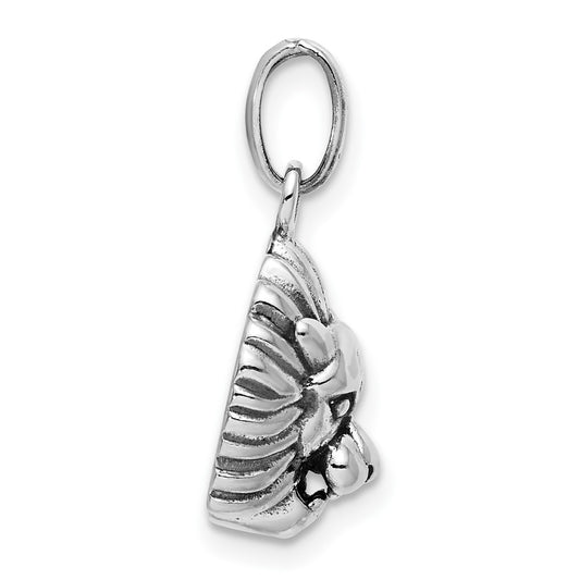 Sterling Silver Antiqued Lion Charm QC7871