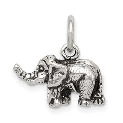 Sterling Silver Antiqued Elephant Charm QC7875