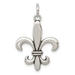 Sterling Silver Antiqued Fleur De Lis Charm QC7886