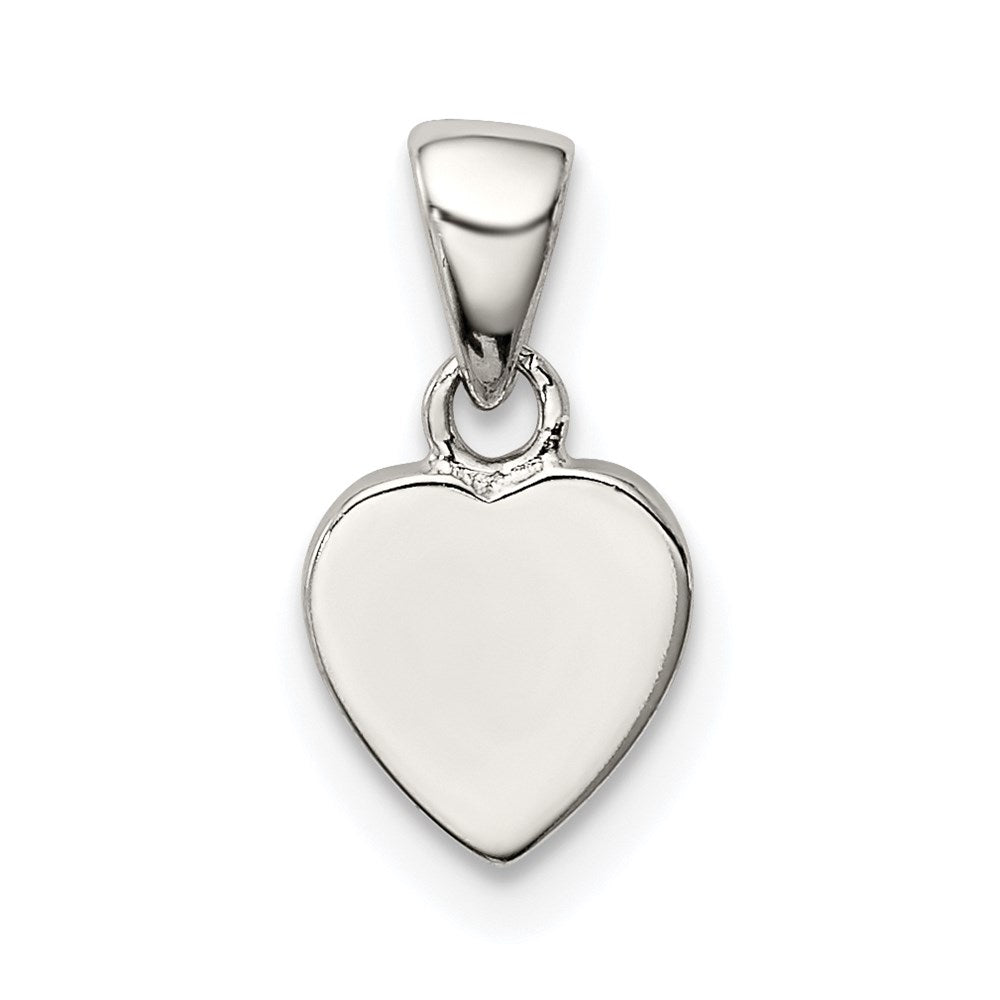 Sterling Silver Rhodium-plated Polished Heart Pendant QC7899