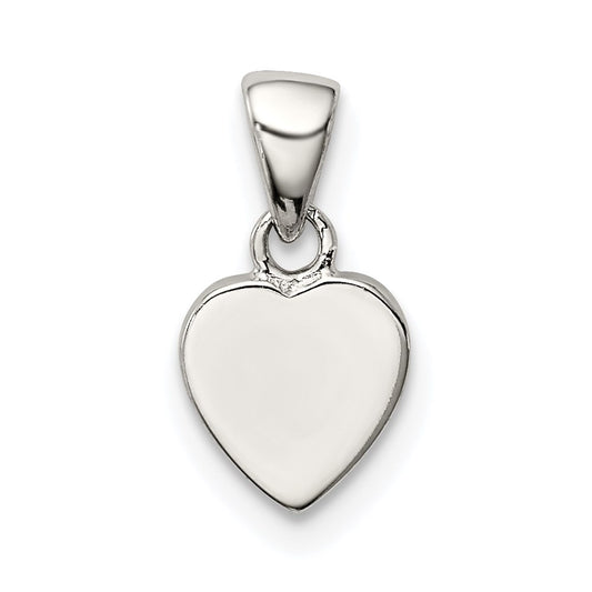 Sterling Silver Rhodium-plated Polished Heart Pendant QC7899