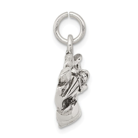 Sterling Silver Antiqued Go Kart Racer Charm QC7913