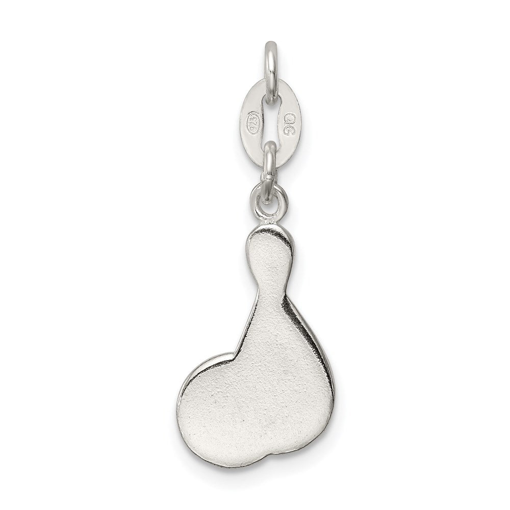 Sterling Silver Polished Enamel Bowling Charm QC7915