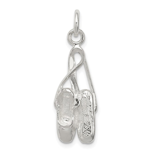Sterling Silver Ballet Slippers Charm QC791