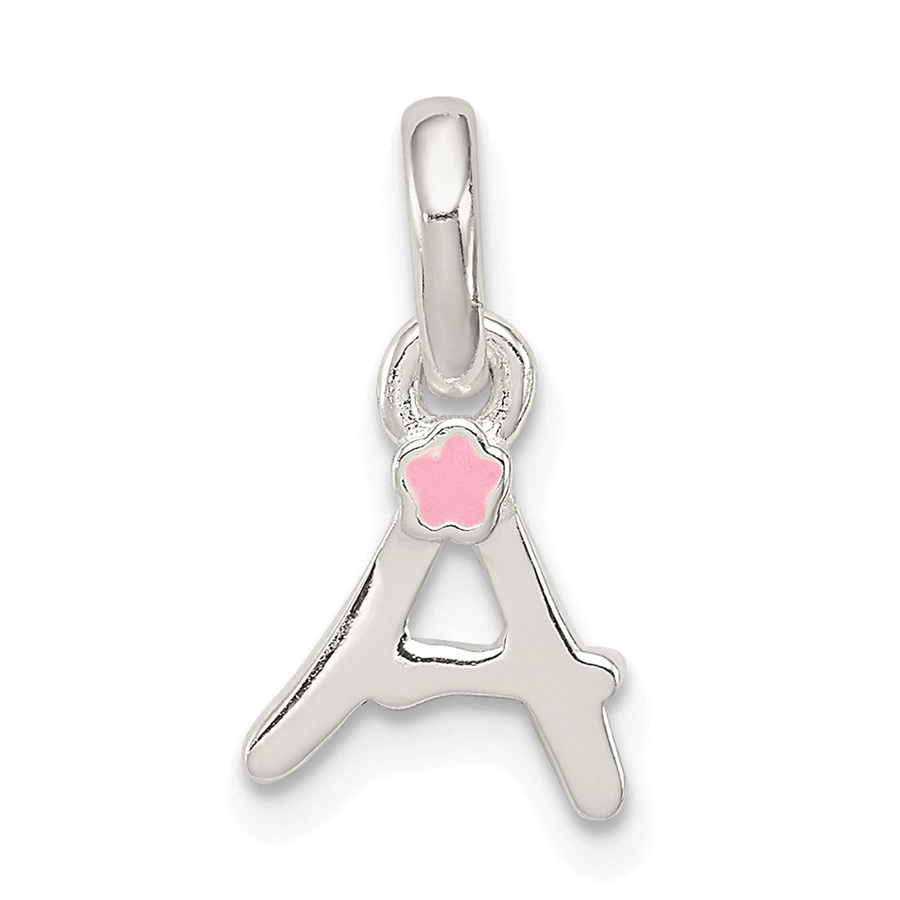 Sterling Silver Letter A with Enamel Pendant QC7935A