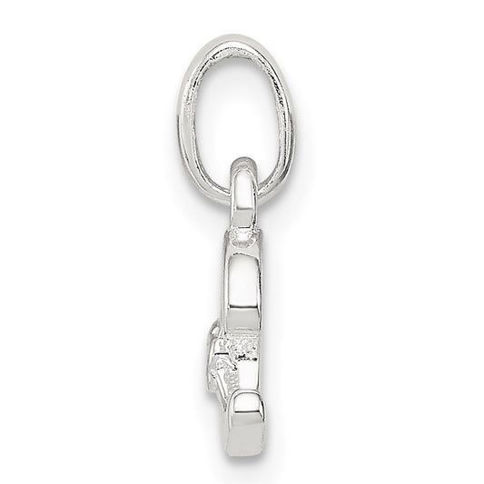 Sterling Silver Letter C with Enamel Pendant QC7935C