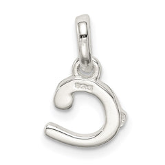 Sterling Silver Letter C with Enamel Pendant QC7935C