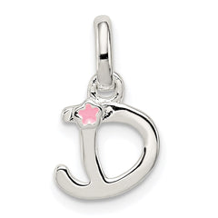Sterling Silver Letter D with Enamel Pendant QC7935D