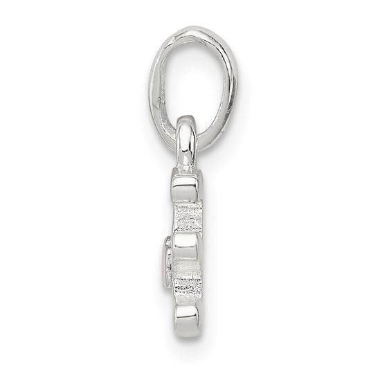 Sterling Silver Letter E with Enamel Pendant QC7935E