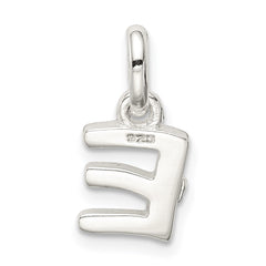 Sterling Silver Letter E with Enamel Pendant QC7935E