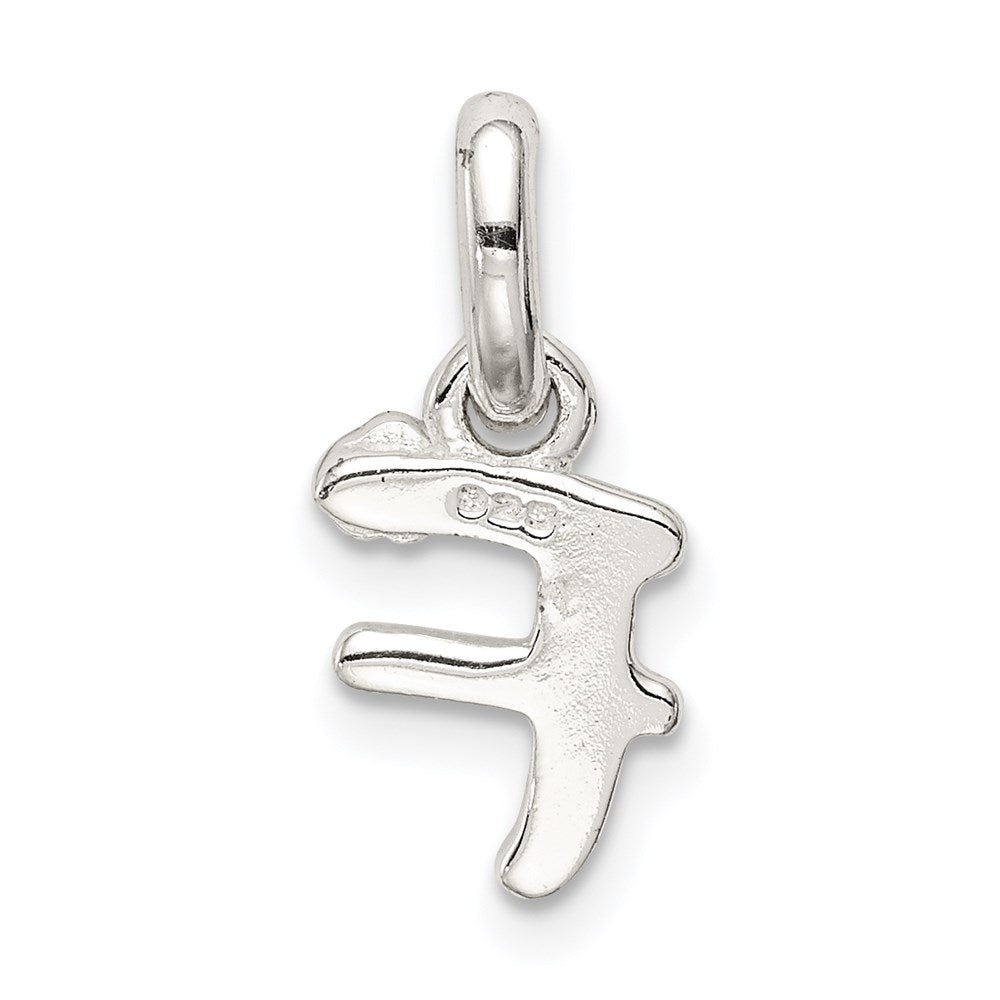 Sterling Silver Letter F with Enamel Pendant QC7935F
