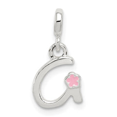 Sterling Silver Letter G with Enamel Pendant QC7935G