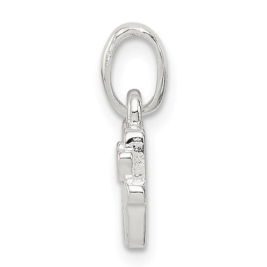 Sterling Silver Letter H with Enamel Pendant QC7935H