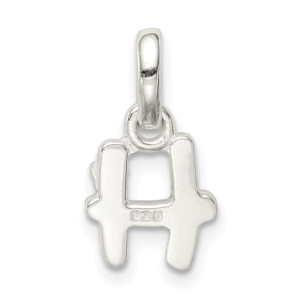 Sterling Silver Letter H with Enamel Pendant QC7935H