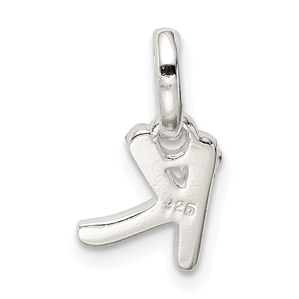 Sterling Silver Letter K with Enamel Pendant QC7935K