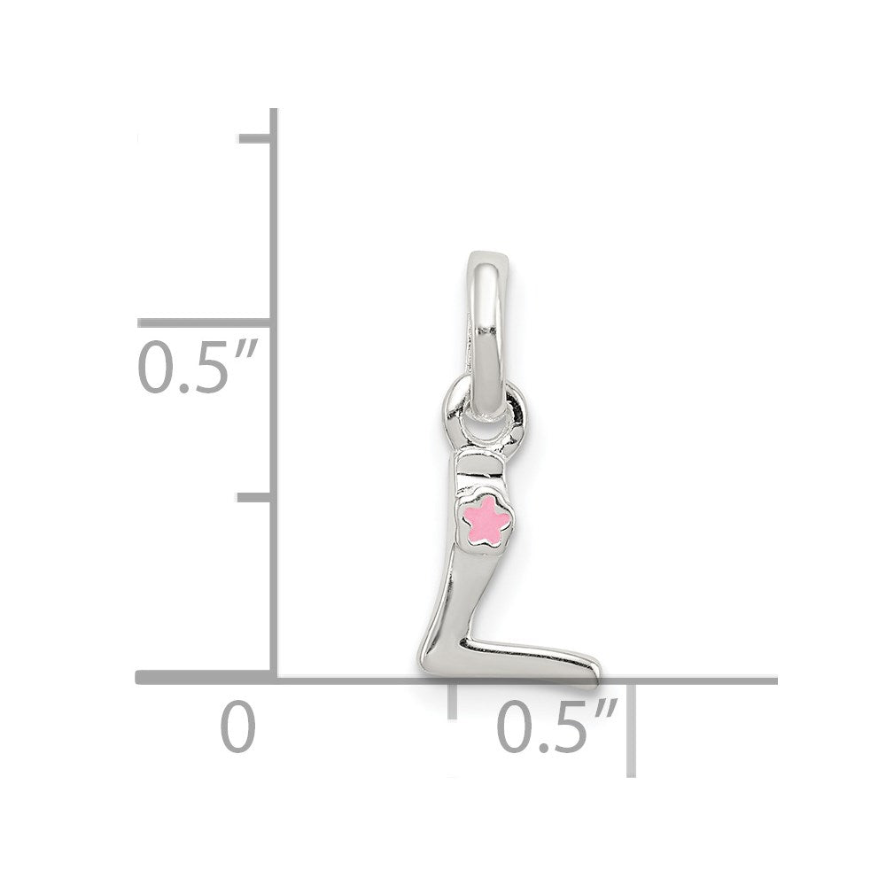 Sterling Silver Letter L with Enamel Pendant QC7935L
