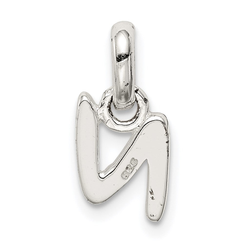 Sterling Silver Letter N with Enamel Pendant QC7935N