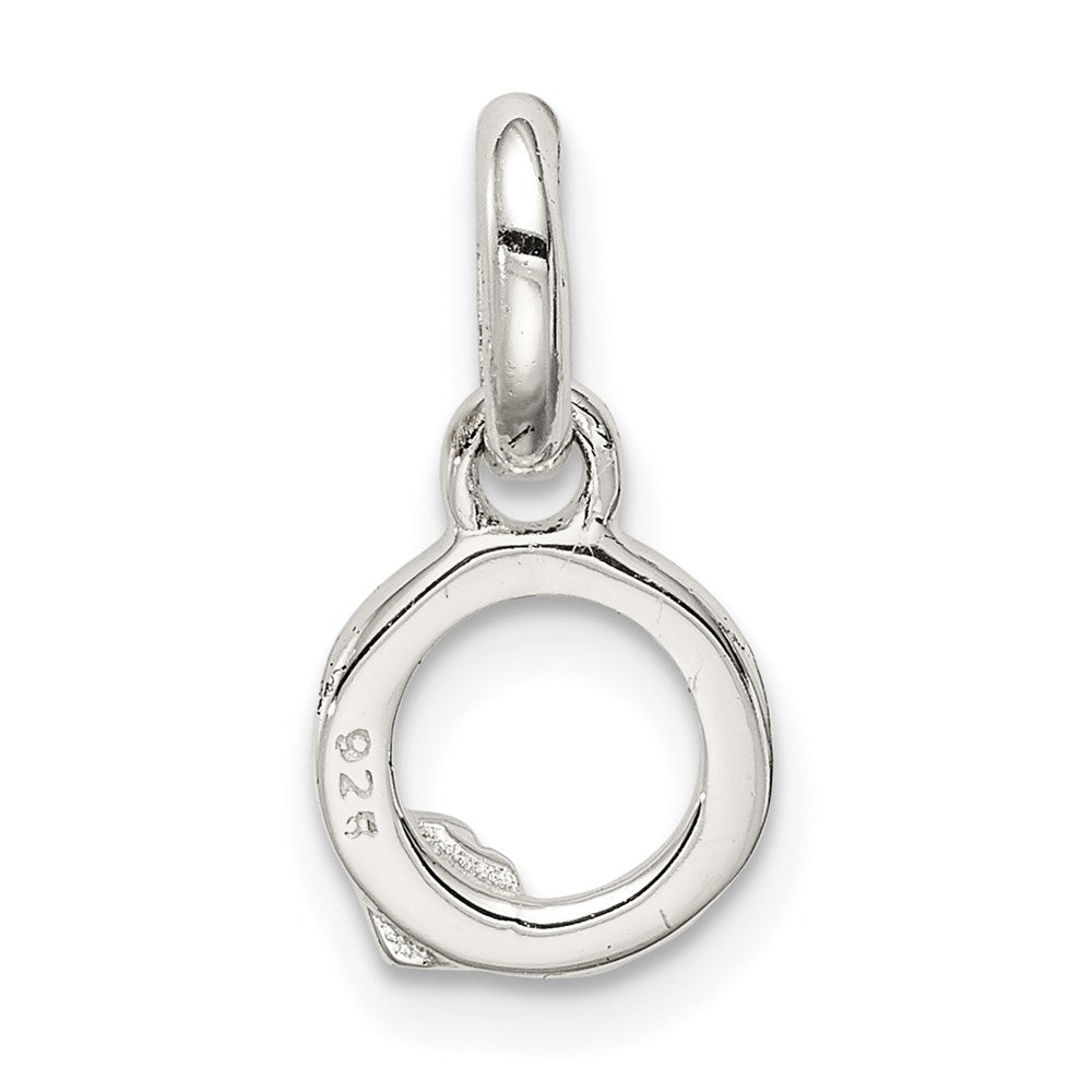 Sterling Silver Letter O with Enamel Pendant QC7935O