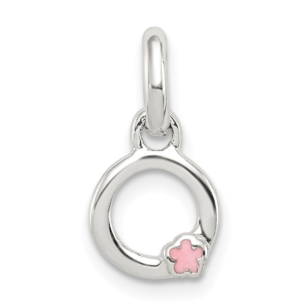 Sterling Silver Letter O with Enamel Pendant QC7935O
