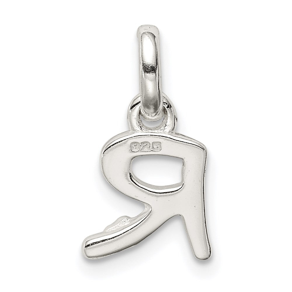 Sterling Silver Letter R with Enamel Pendant QC7935R