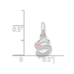 Sterling Silver Letter S with Enamel Pendant QC7935S