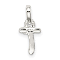 Sterling Silver Letter T with Enamel Pendant QC7935T