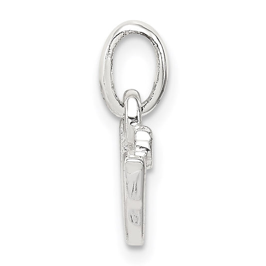 Sterling Silver Letter V with Enamel Pendant QC7935V