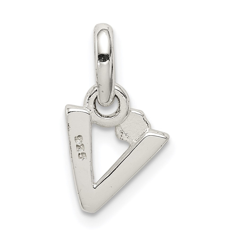 Sterling Silver Letter V with Enamel Pendant QC7935V